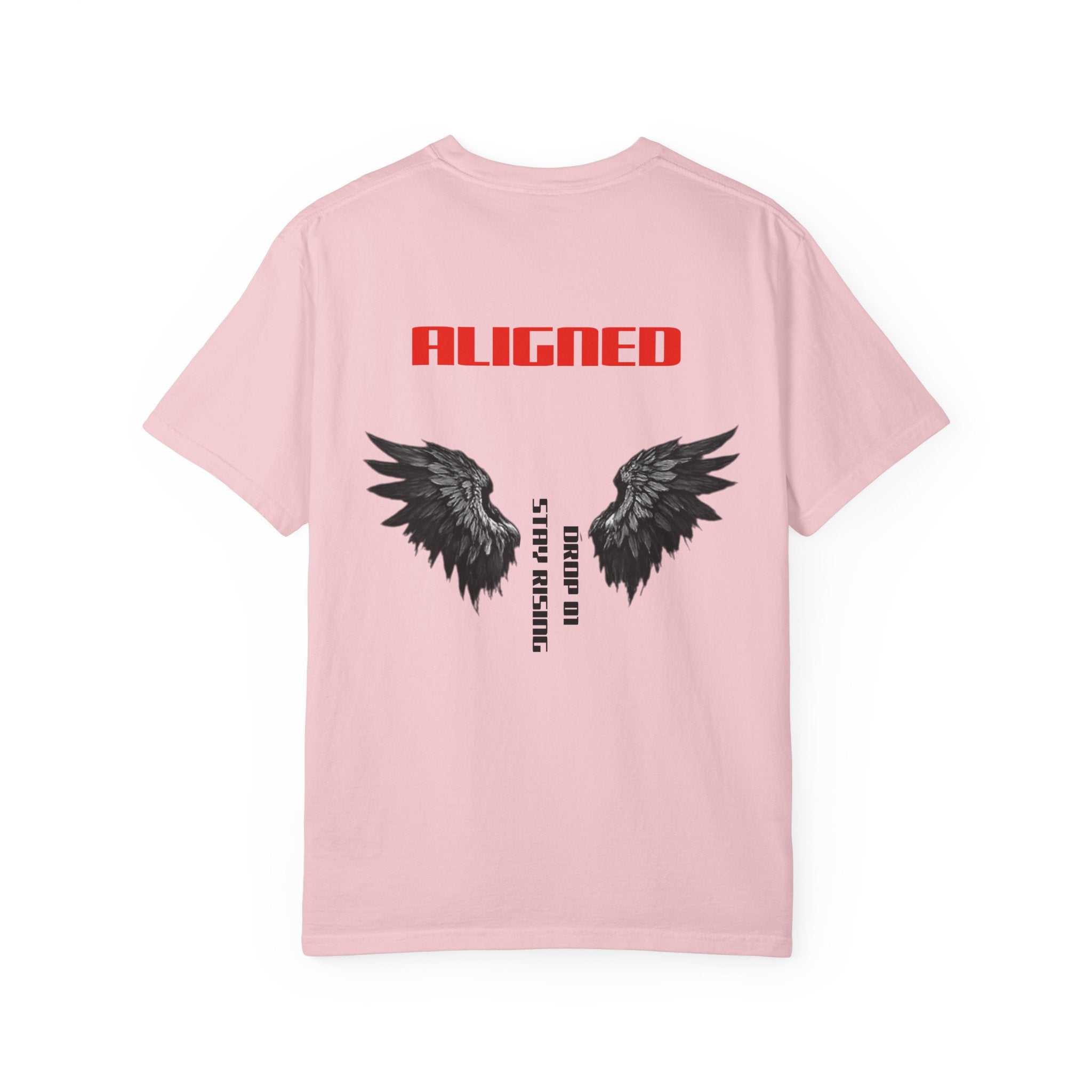 Aligned Wings T-Shirt — "ALIGNED" Graphic Tee with Angel Wings