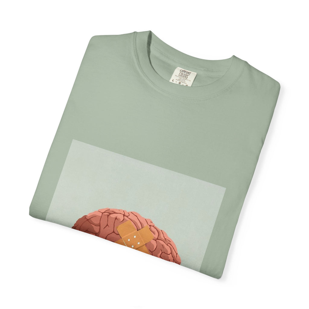 Brain with Bandage T-Shirt — Funny Mental Health Awareness Tee