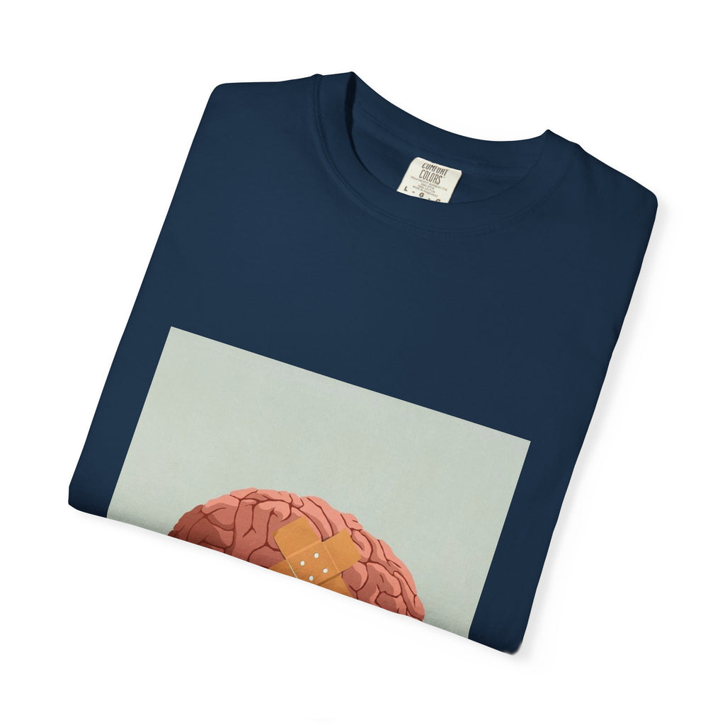 Brain with Bandage T-Shirt — Funny Mental Health Awareness Tee