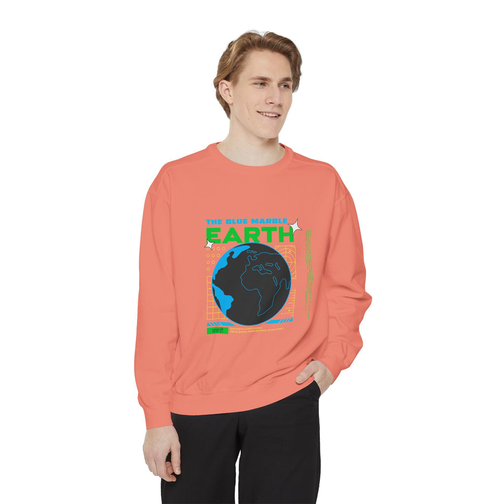 Earth Day Graphic Sweatshirt — The Blue Marble Globe Design