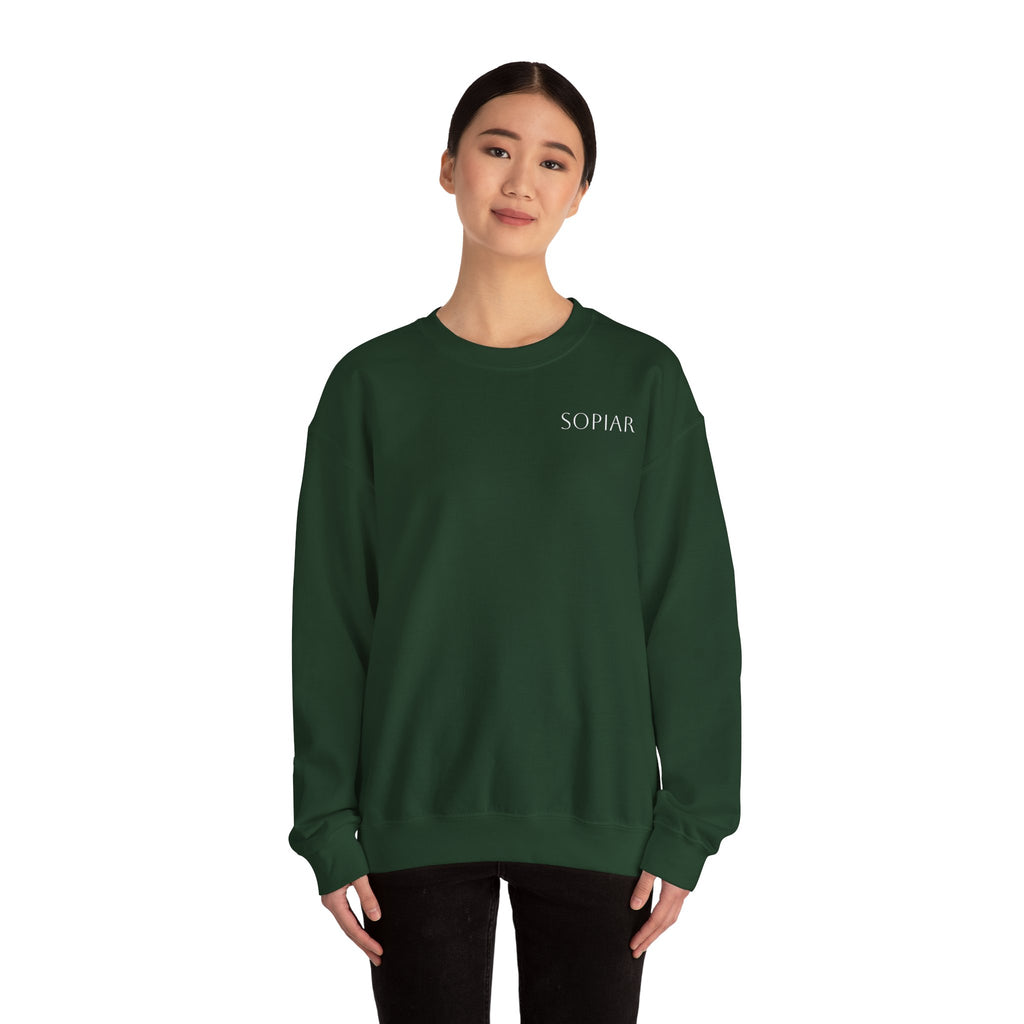 Minimal 'SOPIAR' Logo Crewneck Sweatshirt — Women's/Men's Casual White Pullover