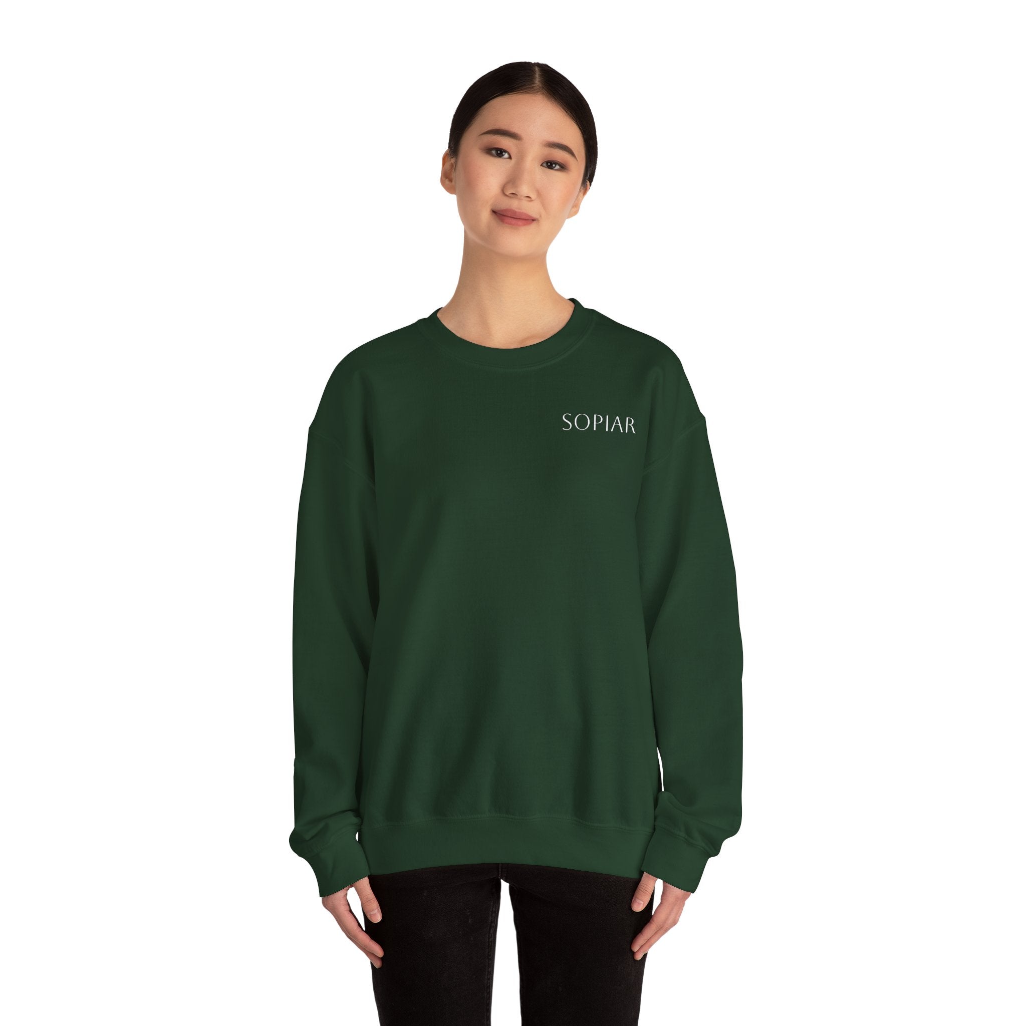 Minimal 'SOPIAR' Logo Crewneck Sweatshirt — Women's/Men's Casual White Pullover