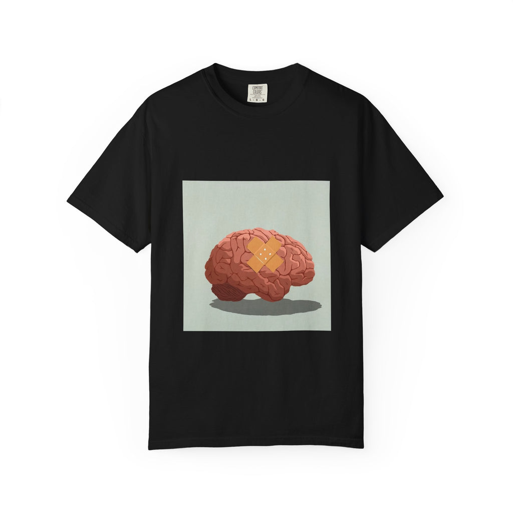 Brain with Bandage T-Shirt — Funny Mental Health Awareness Tee