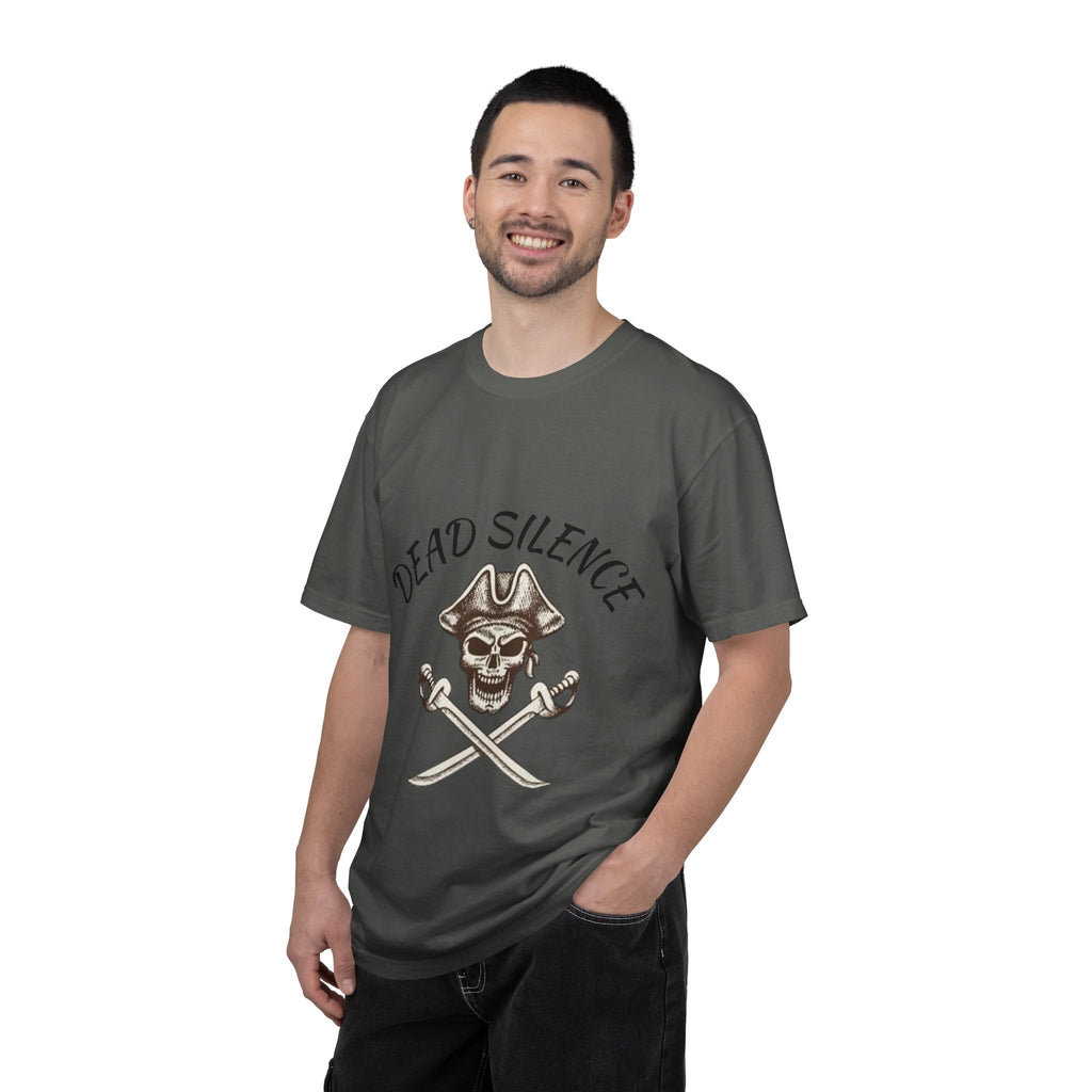 Dead Silence Pirate Skull T‑Shirt — Crossed Swords Graphic Tee