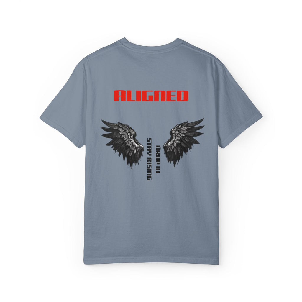 Aligned Wings T-Shirt — "ALIGNED" Graphic Tee with Angel Wings