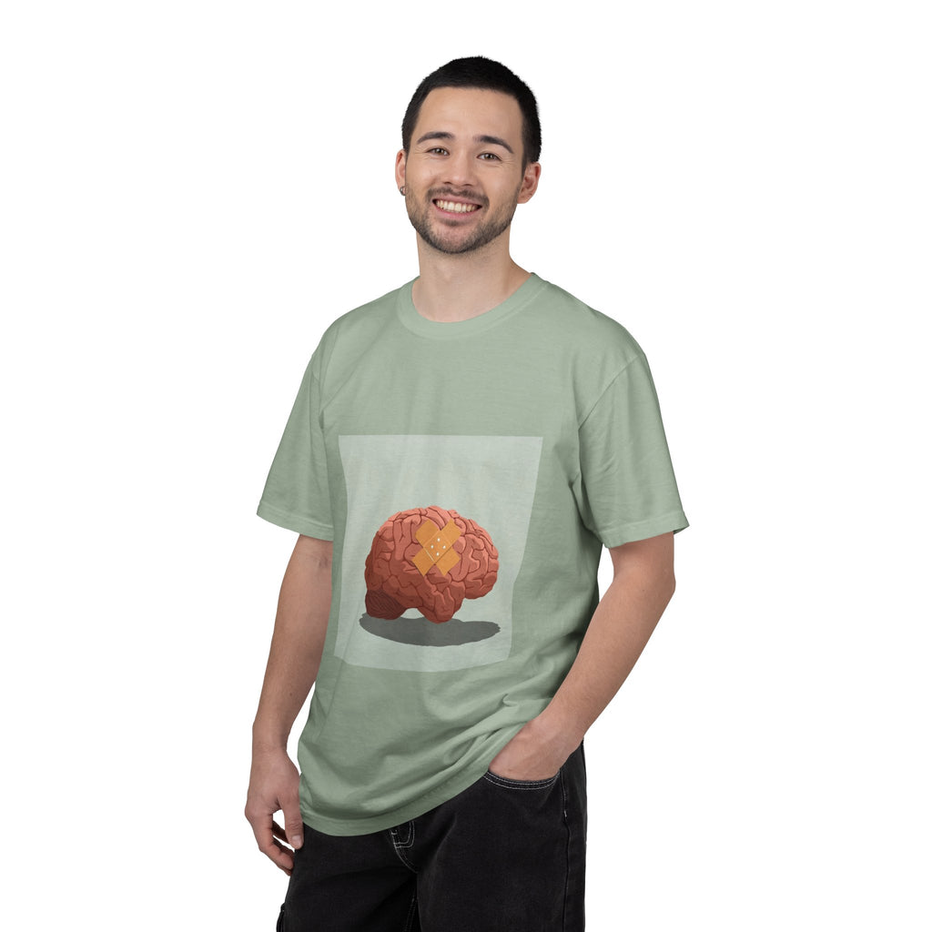 Brain with Bandage T-Shirt — Funny Mental Health Awareness Tee