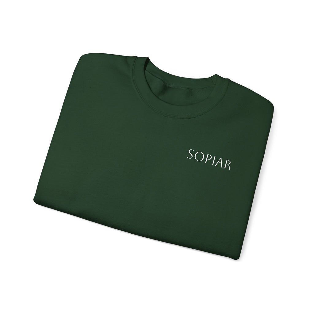 Minimal 'SOPIAR' Logo Crewneck Sweatshirt — Women's/Men's Casual White Pullover