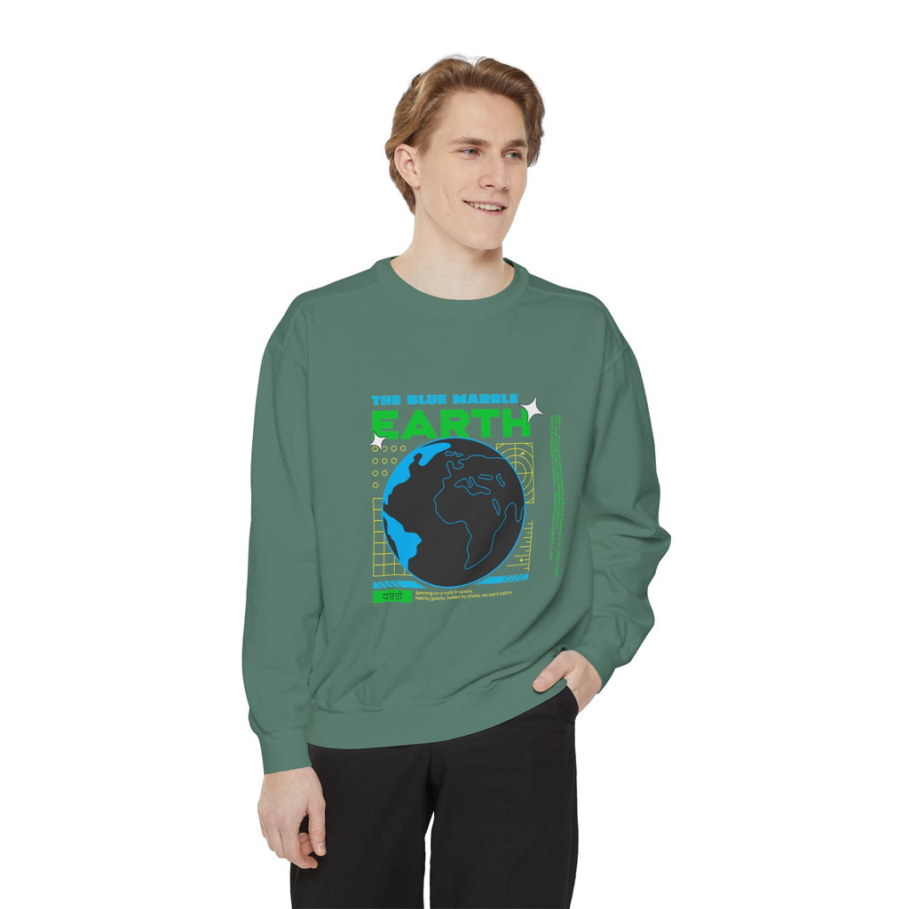 Earth Day Graphic Sweatshirt — The Blue Marble Globe Design