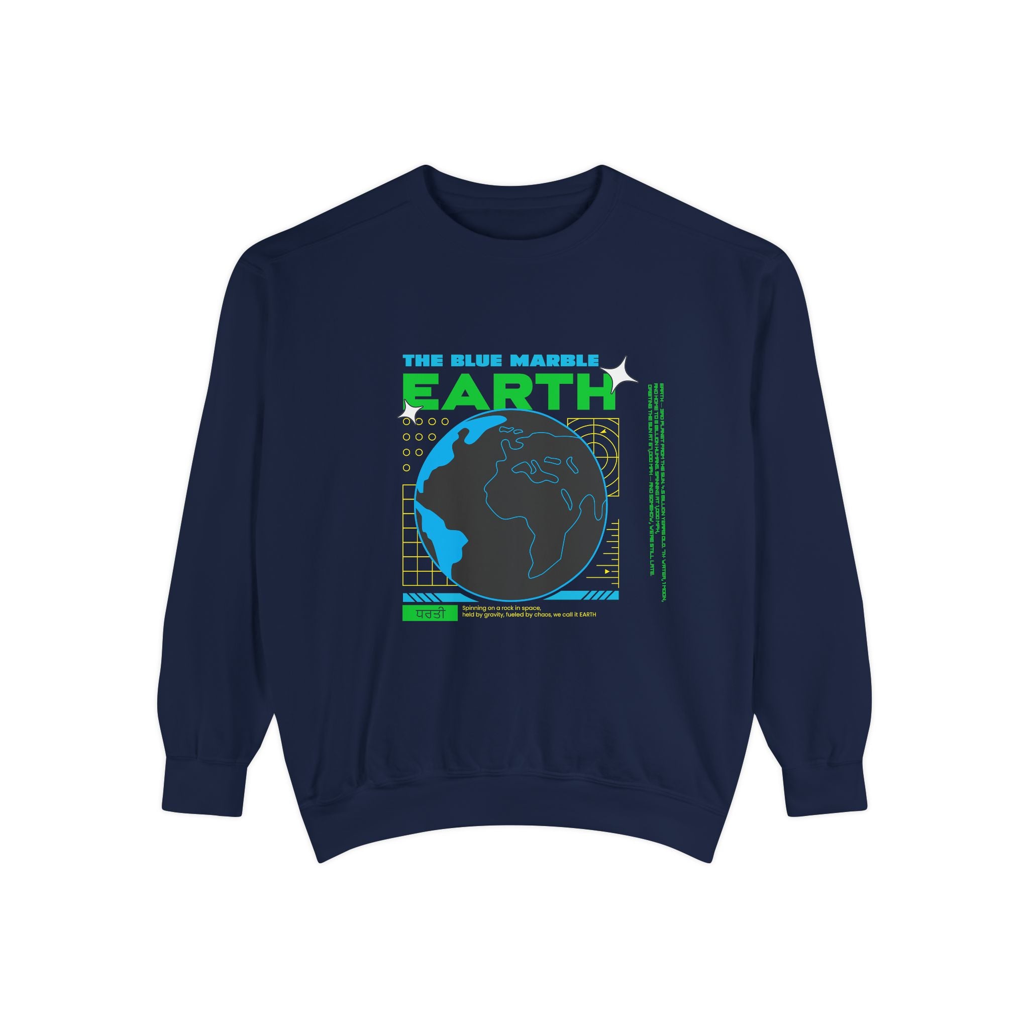 Earth Day Graphic Sweatshirt — The Blue Marble Globe Design