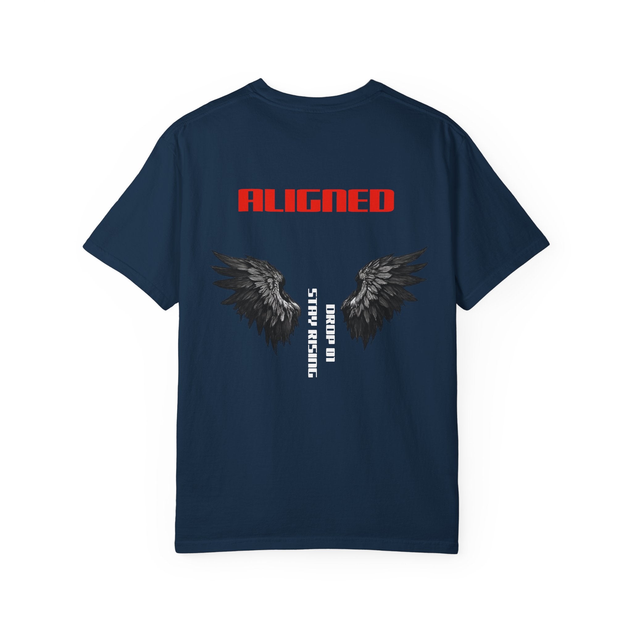 Aligned Wings T-Shirt — "ALIGNED" Graphic Tee with Angel Wings