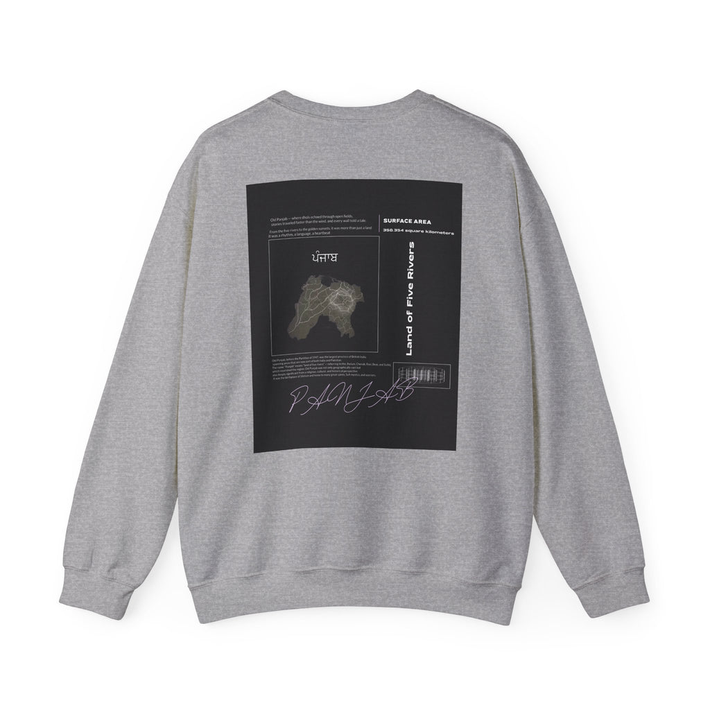 Sopiar Graphic Crewneck Sweatshirt — Minimal Back Art & Panjab design
