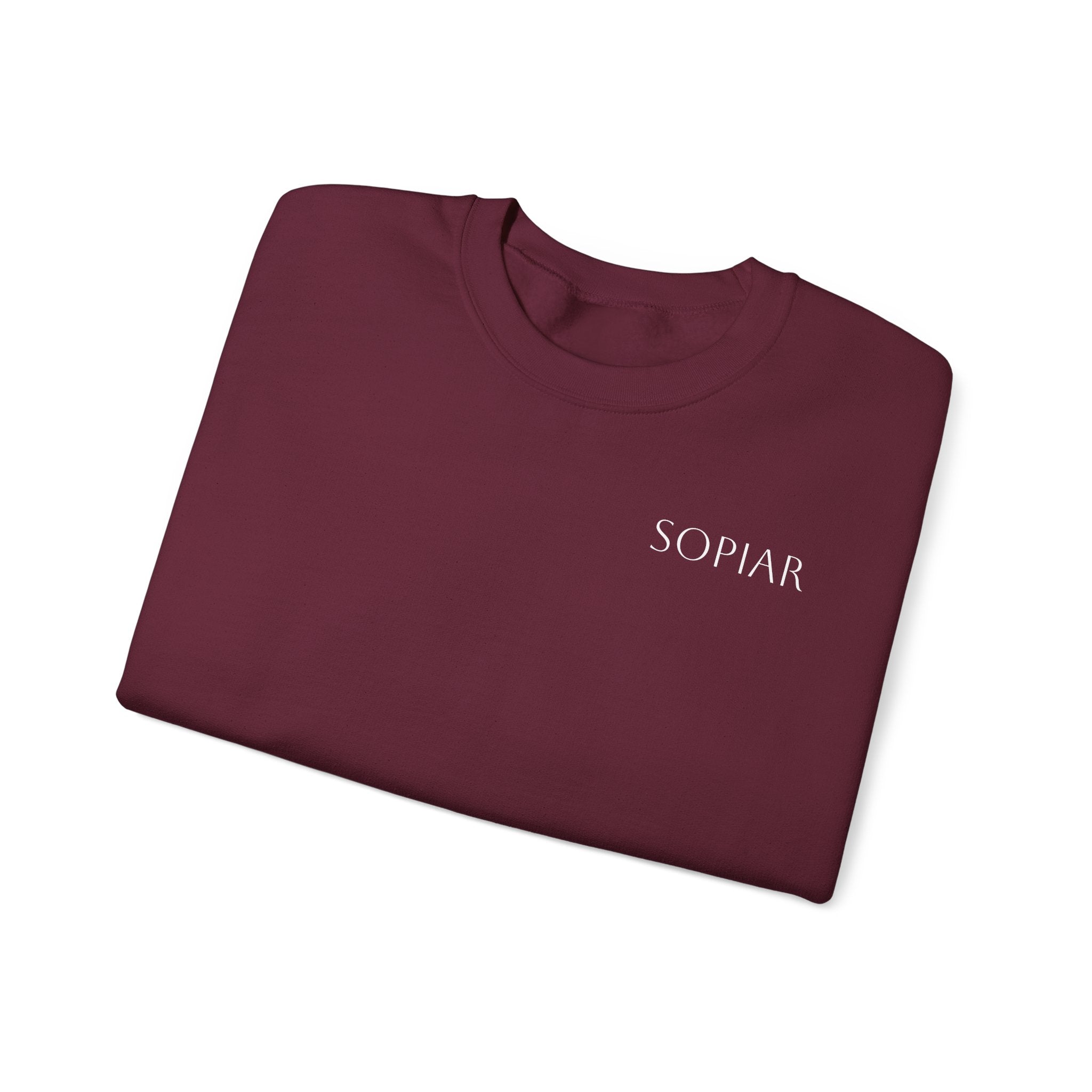 Minimal 'SOPIAR' Logo Crewneck Sweatshirt — Women's/Men's Casual White Pullover