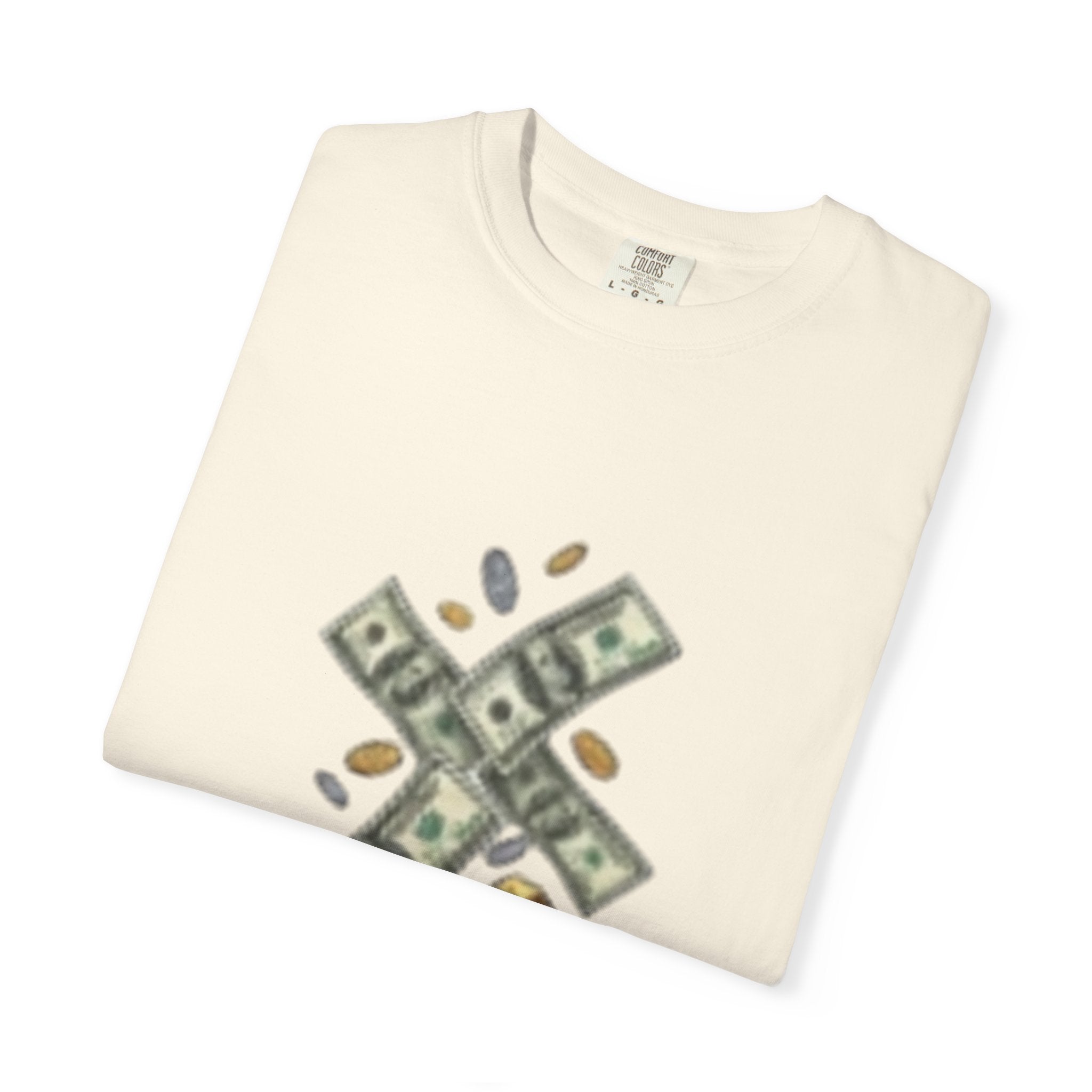 Money Rain T-Shirt — Stacked Cash & Coins Graphic Tee