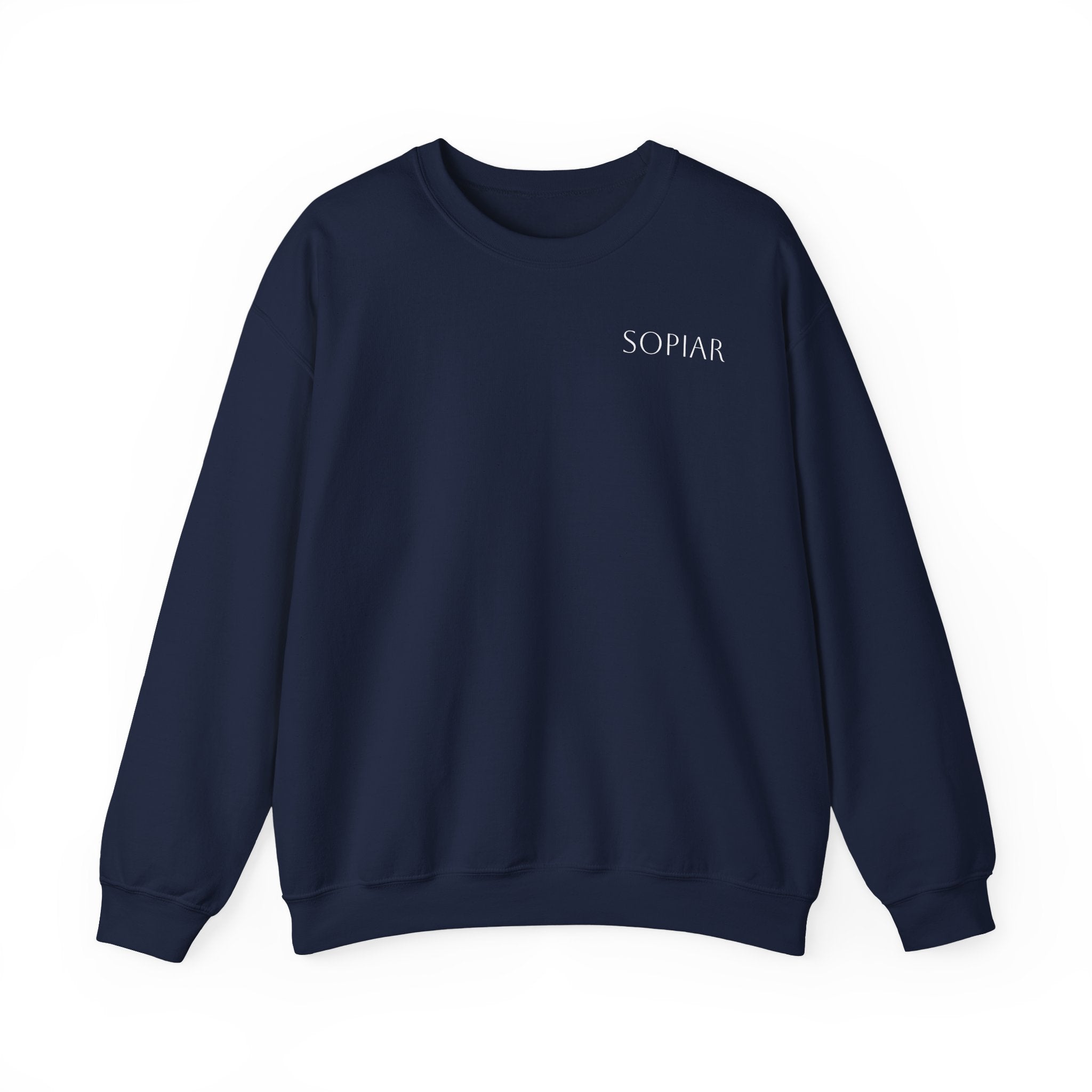Minimal 'SOPIAR' Logo Crewneck Sweatshirt — Women's/Men's Casual White Pullover