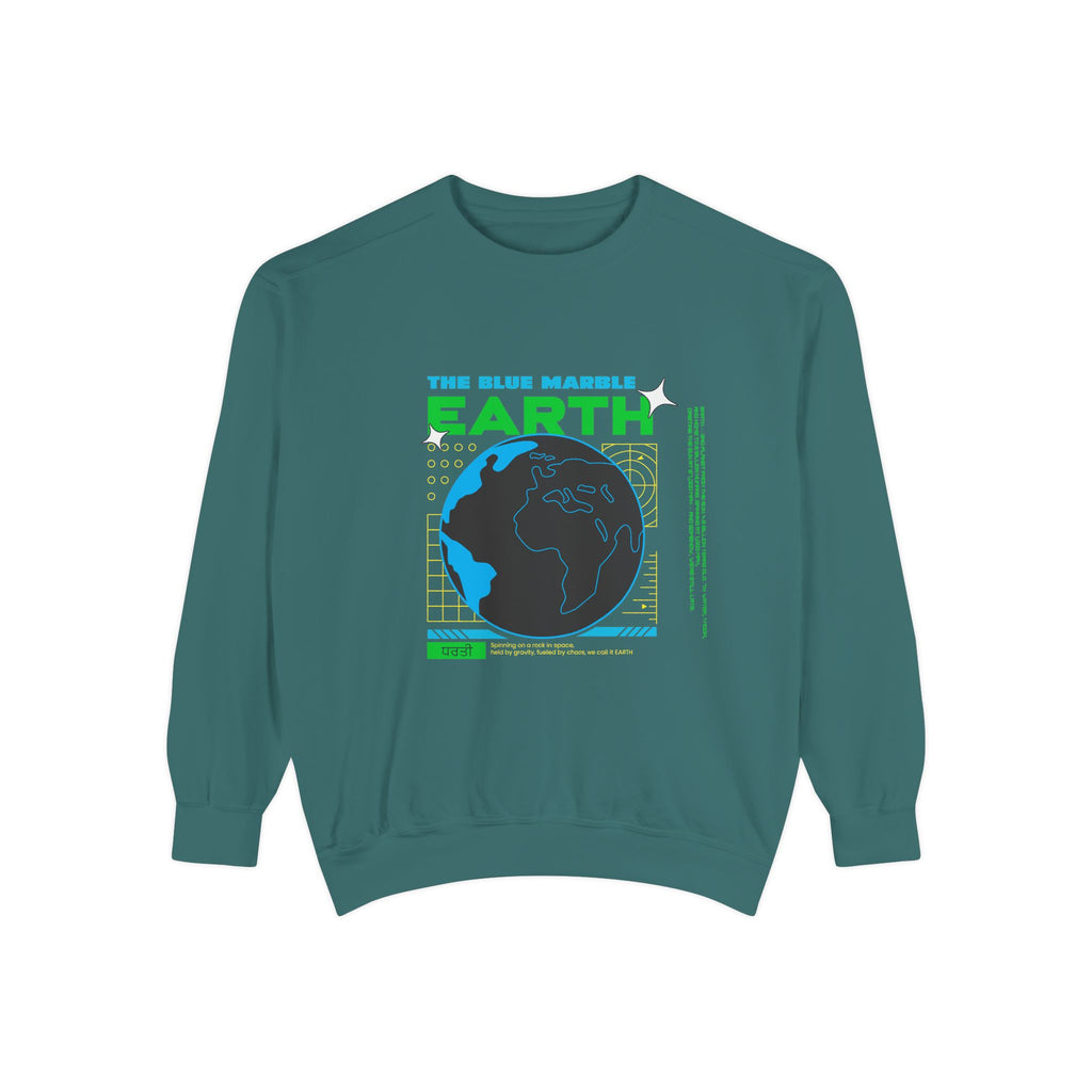 Earth Day Graphic Sweatshirt — The Blue Marble Globe Design