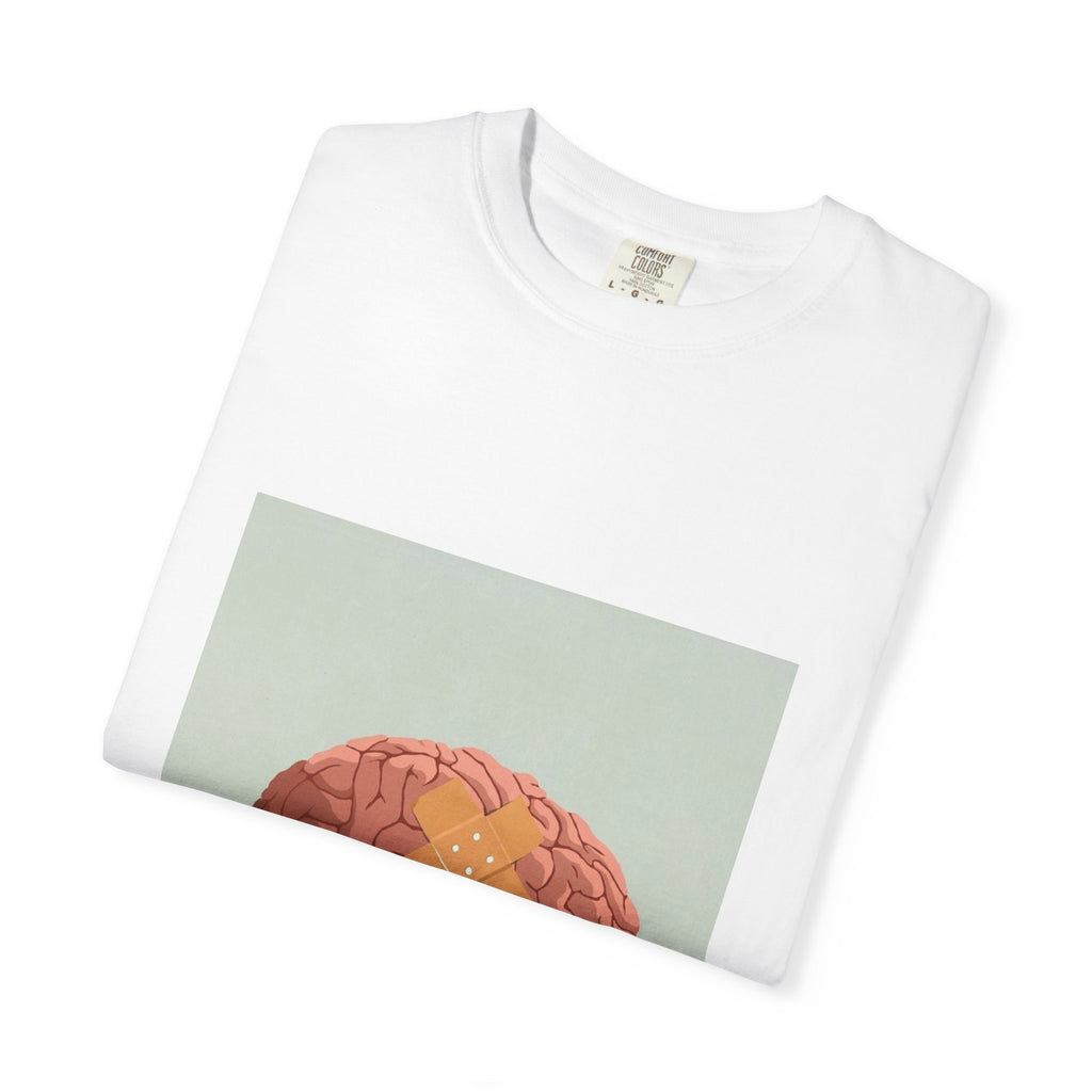 Brain with Bandage T-Shirt — Funny Mental Health Awareness Tee