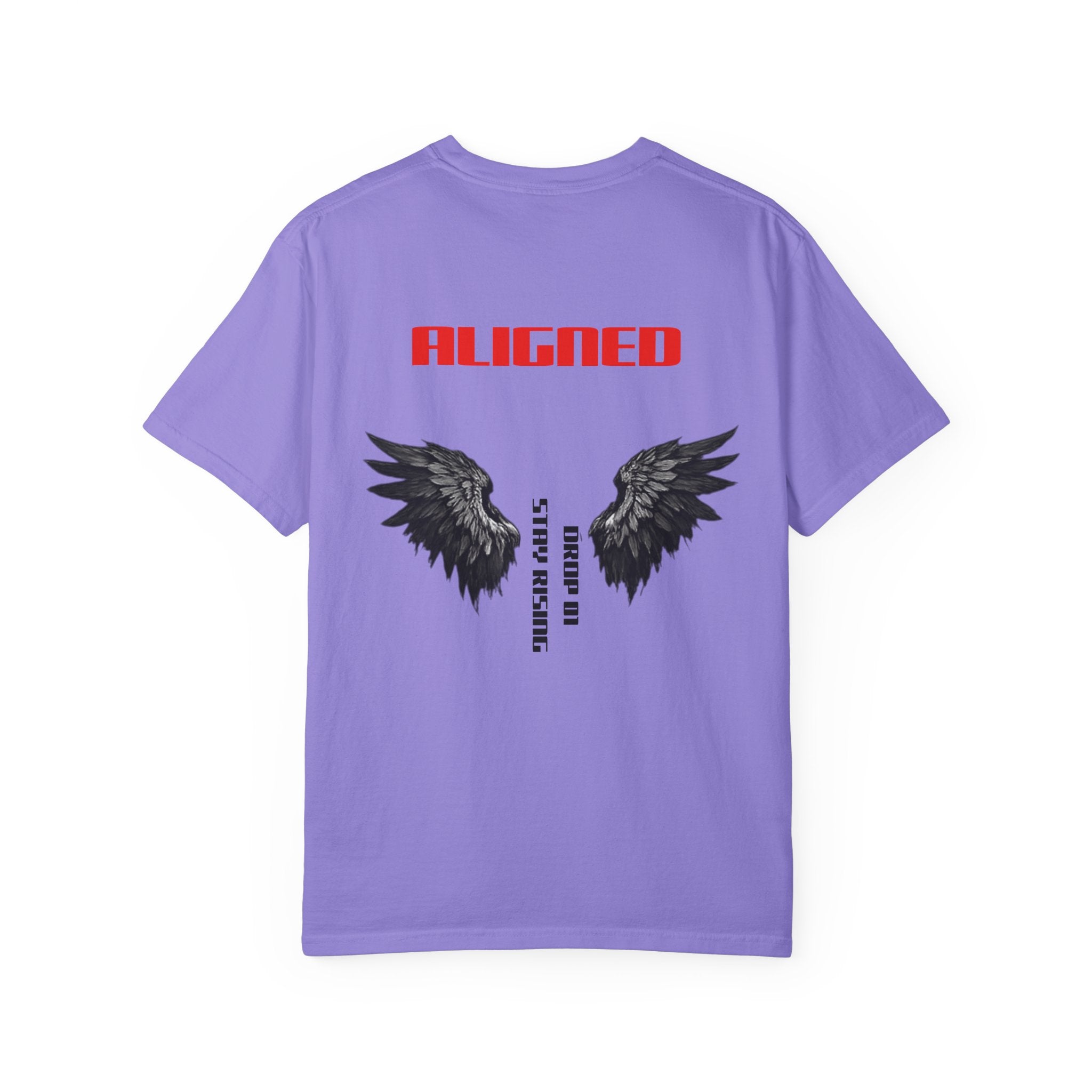 Aligned Wings T-Shirt — "ALIGNED" Graphic Tee with Angel Wings