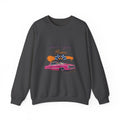 Crewneck Sweatshirt — 'Where I Find Peace' Vintage Pink Car Graphic
