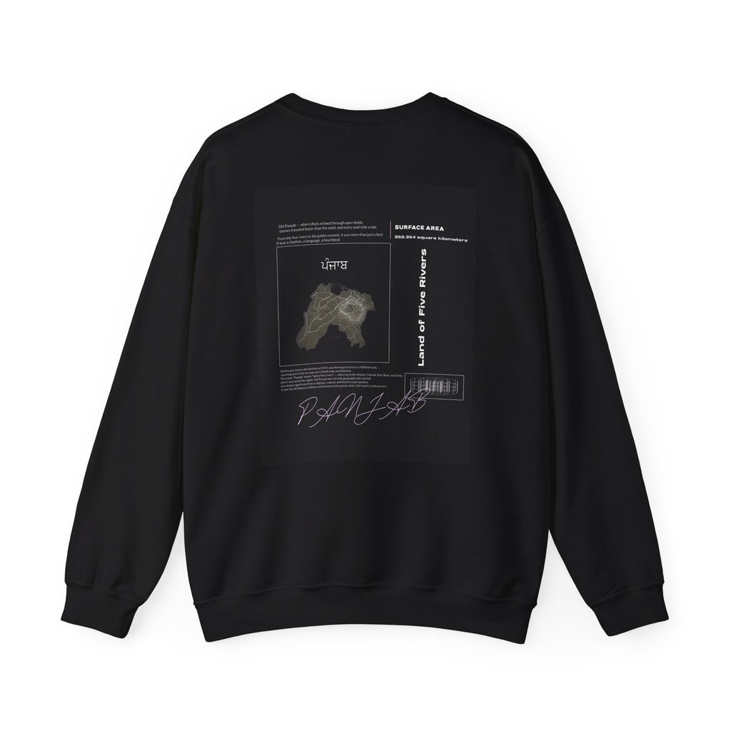 Sopiar Graphic Crewneck Sweatshirt — Minimal Back Art & Panjab design