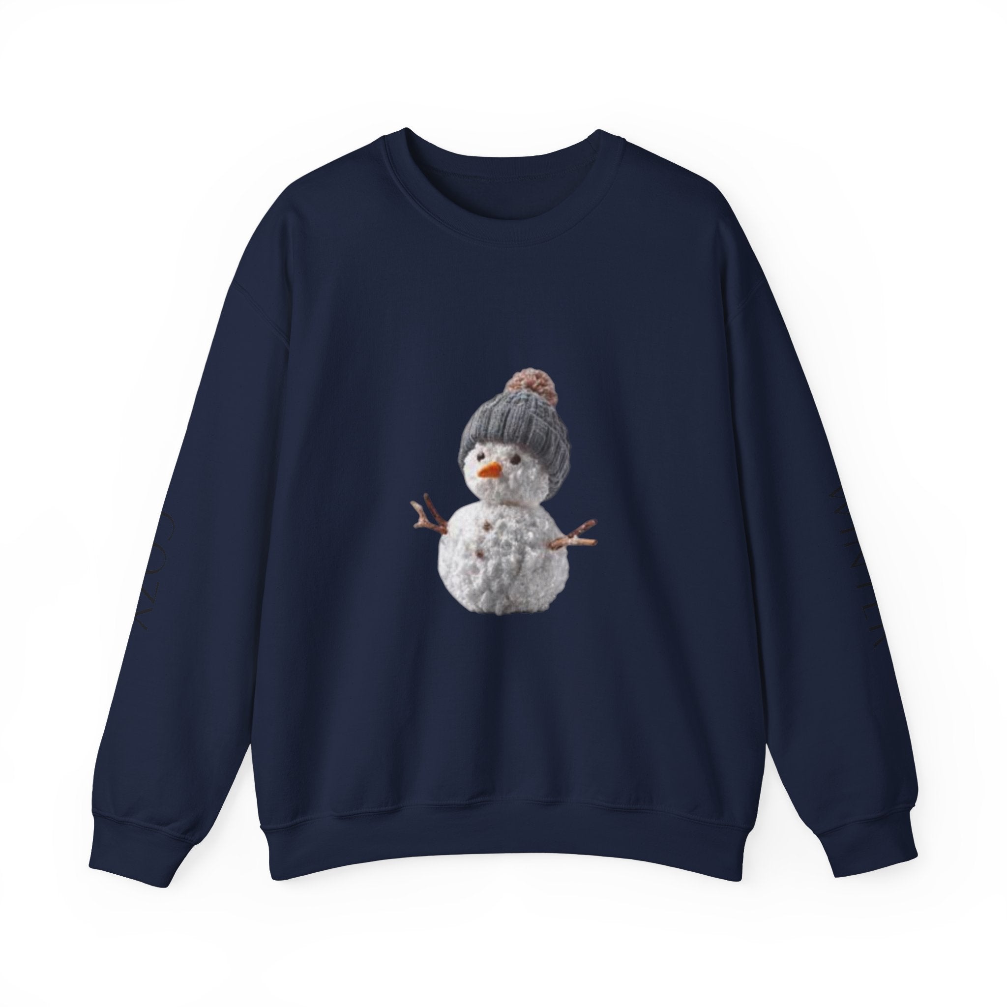 Snowman Crewneck Sweatshirt — Cozy Winter Knit Hat Snowman Design