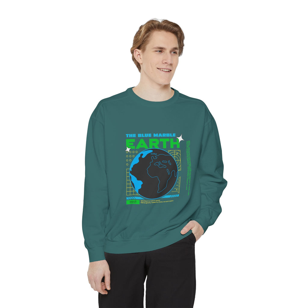 Earth Day Graphic Sweatshirt — The Blue Marble Globe Design