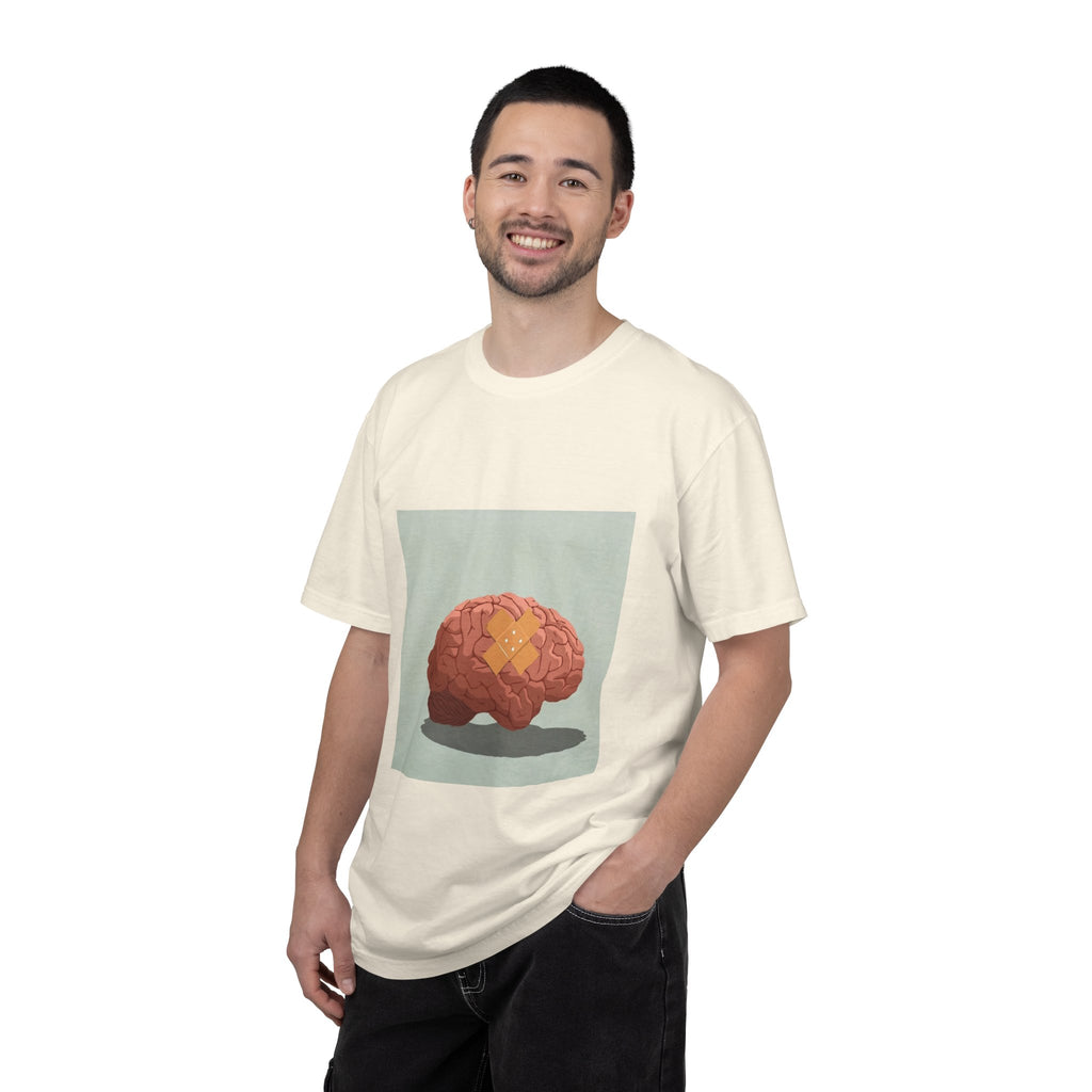 Brain with Bandage T-Shirt — Funny Mental Health Awareness Tee