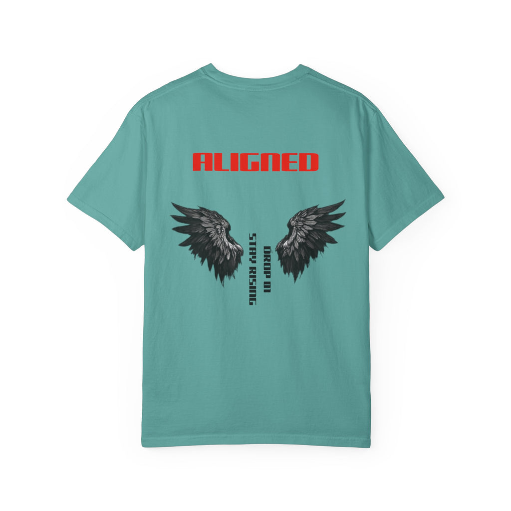 Aligned Wings T-Shirt — "ALIGNED" Graphic Tee with Angel Wings