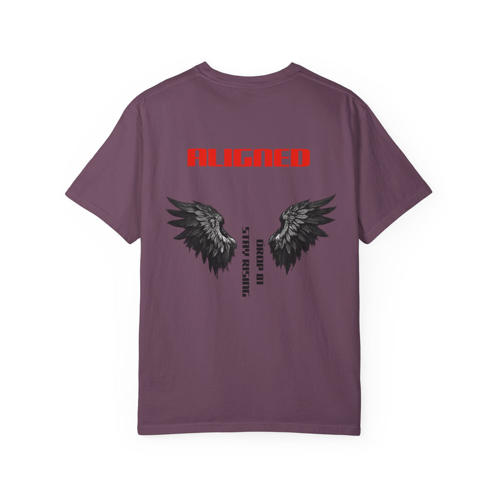 Aligned Wings T-Shirt — "ALIGNED" Graphic Tee with Angel Wings