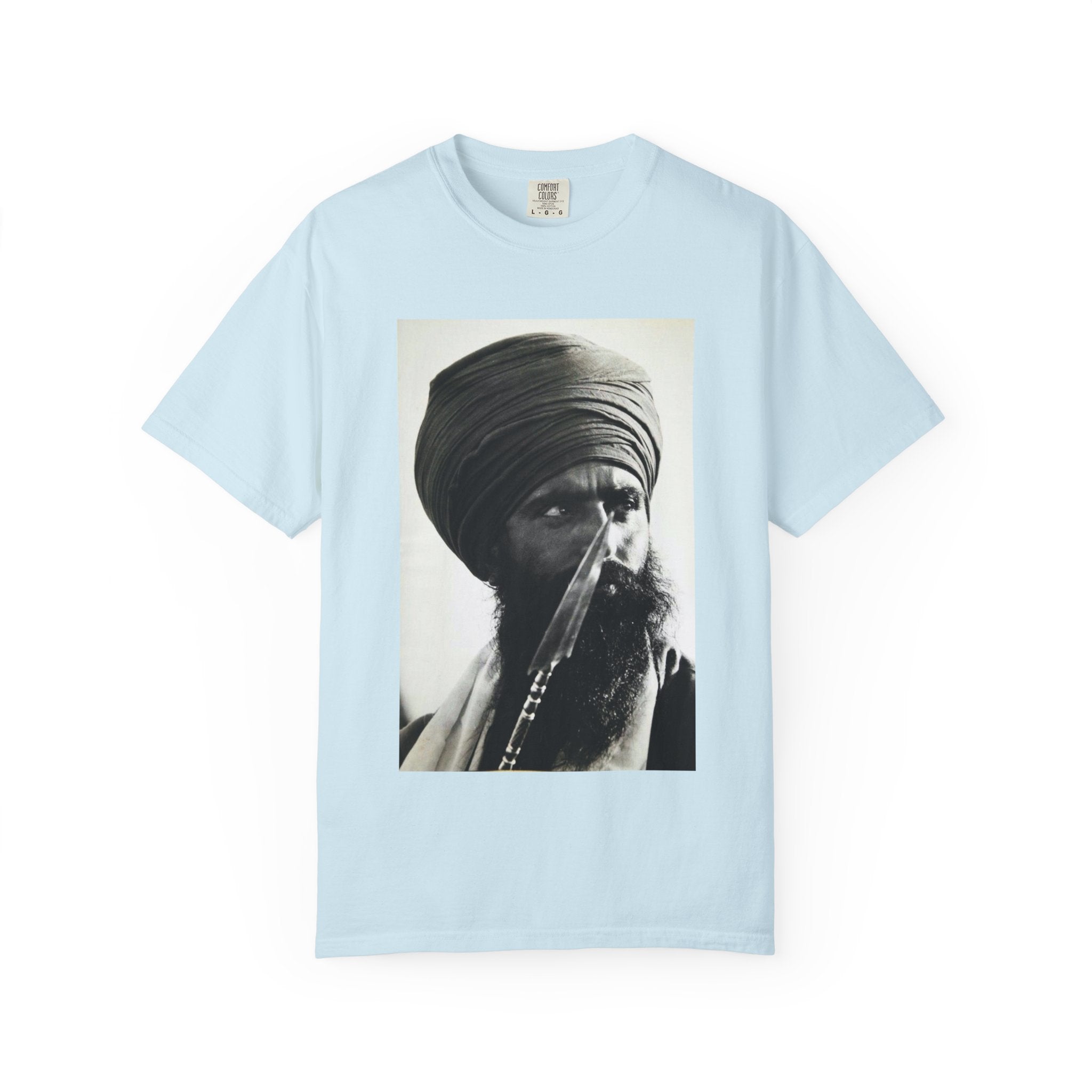 Graphic T-Shirt — Vintage Turban Portrait Photo Tee- Jarnail Singh Bhindranwale
