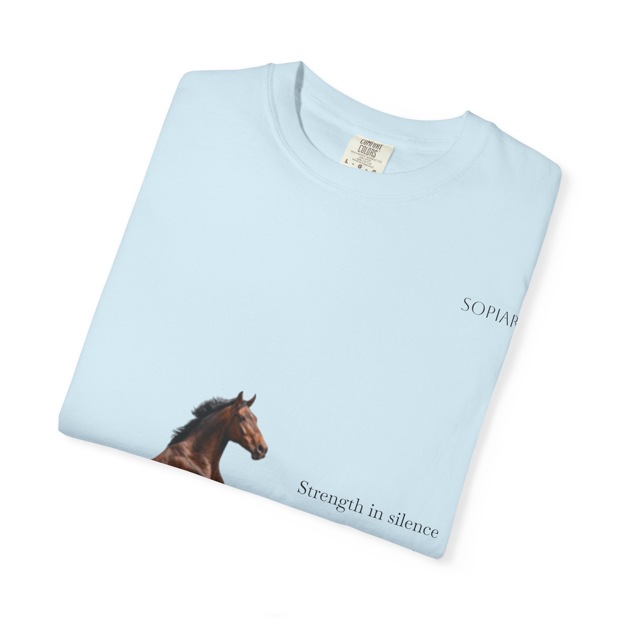 Horse Graphic T-Shirt — Majestic Rearing Stallion Tee with Subtle Text