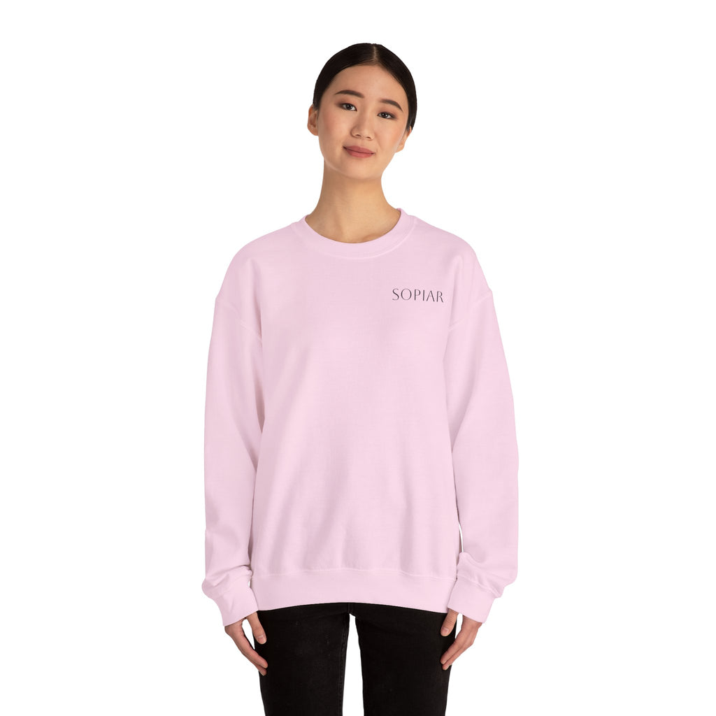 Minimal 'SOPIAR' Logo Crewneck Sweatshirt — Women's/Men's Casual White Pullover