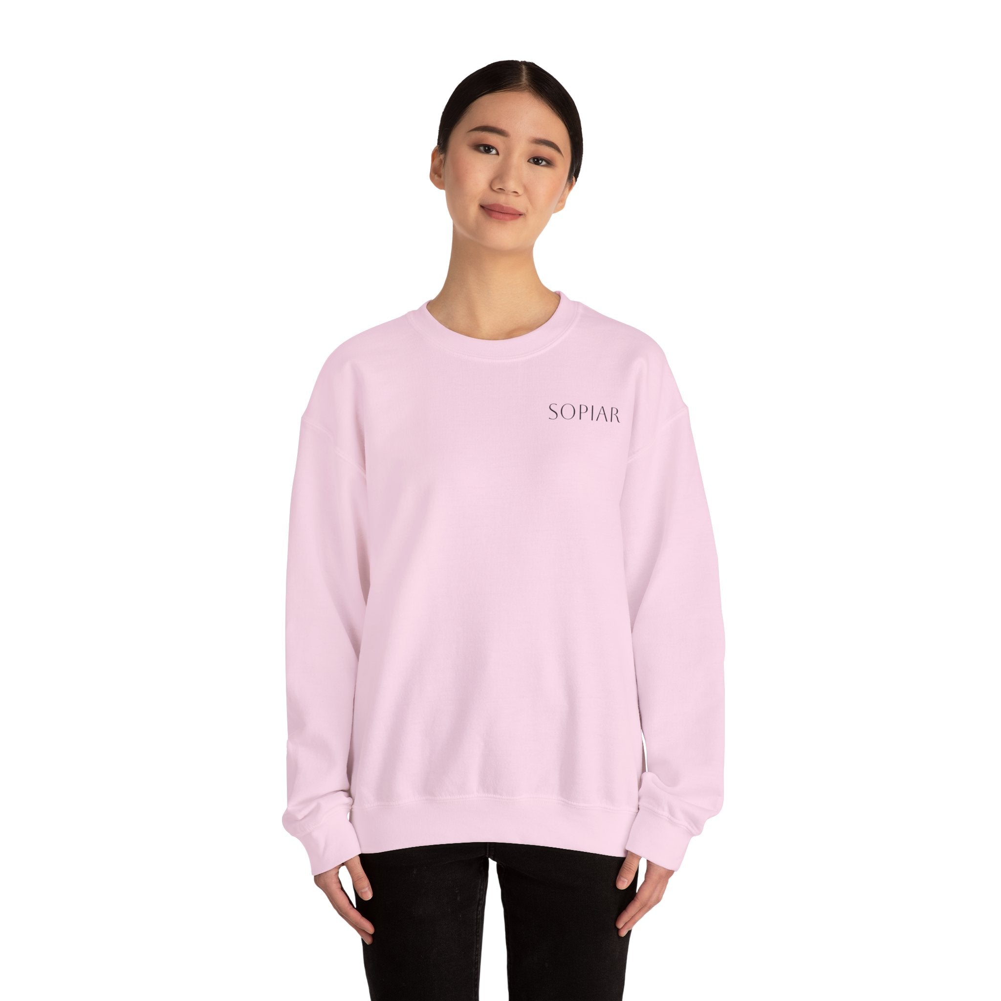 Minimal 'SOPIAR' Logo Crewneck Sweatshirt — Women's/Men's Casual White Pullover