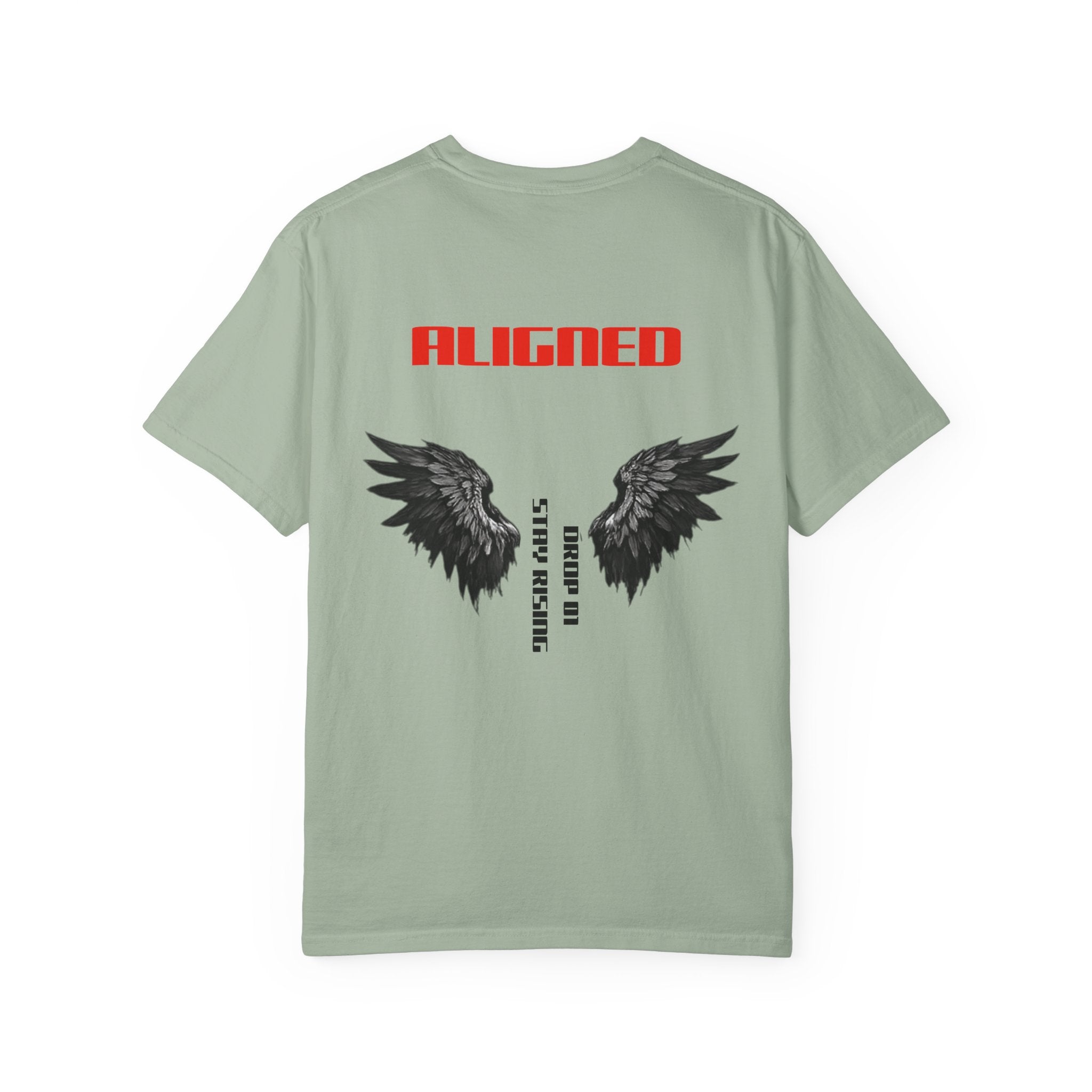 Aligned Wings T-Shirt — "ALIGNED" Graphic Tee with Angel Wings