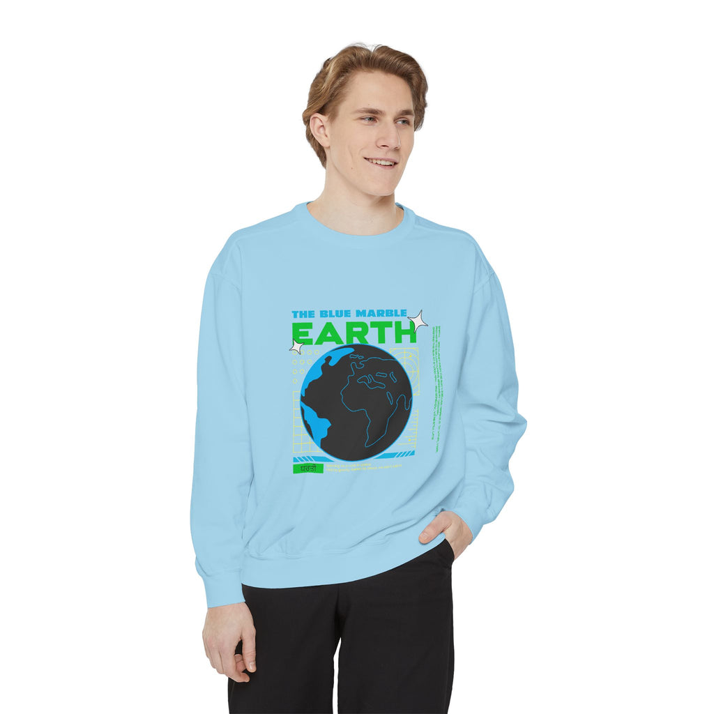 Earth Day Graphic Sweatshirt — The Blue Marble Globe Design