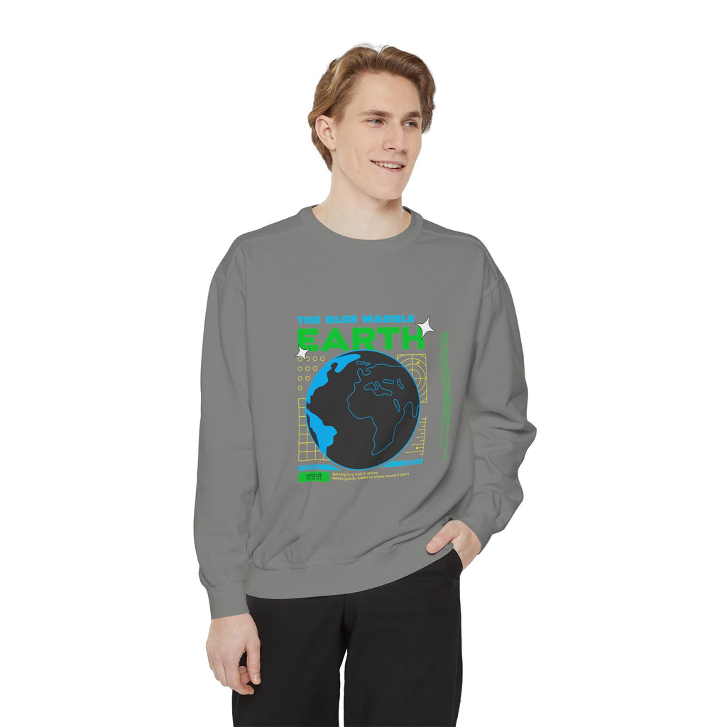 Earth Day Graphic Sweatshirt — The Blue Marble Globe Design