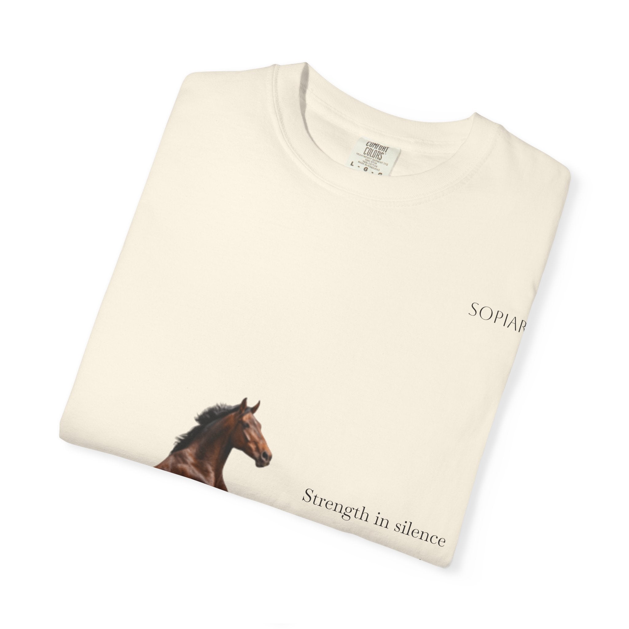 Horse Graphic T-Shirt — Majestic Rearing Stallion Tee with Subtle Text