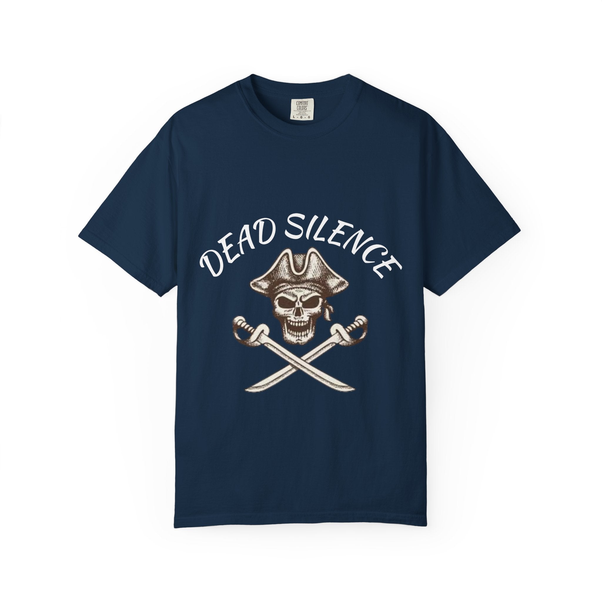 Dead Silence Pirate Skull T‑Shirt — Crossed Swords Graphic Tee