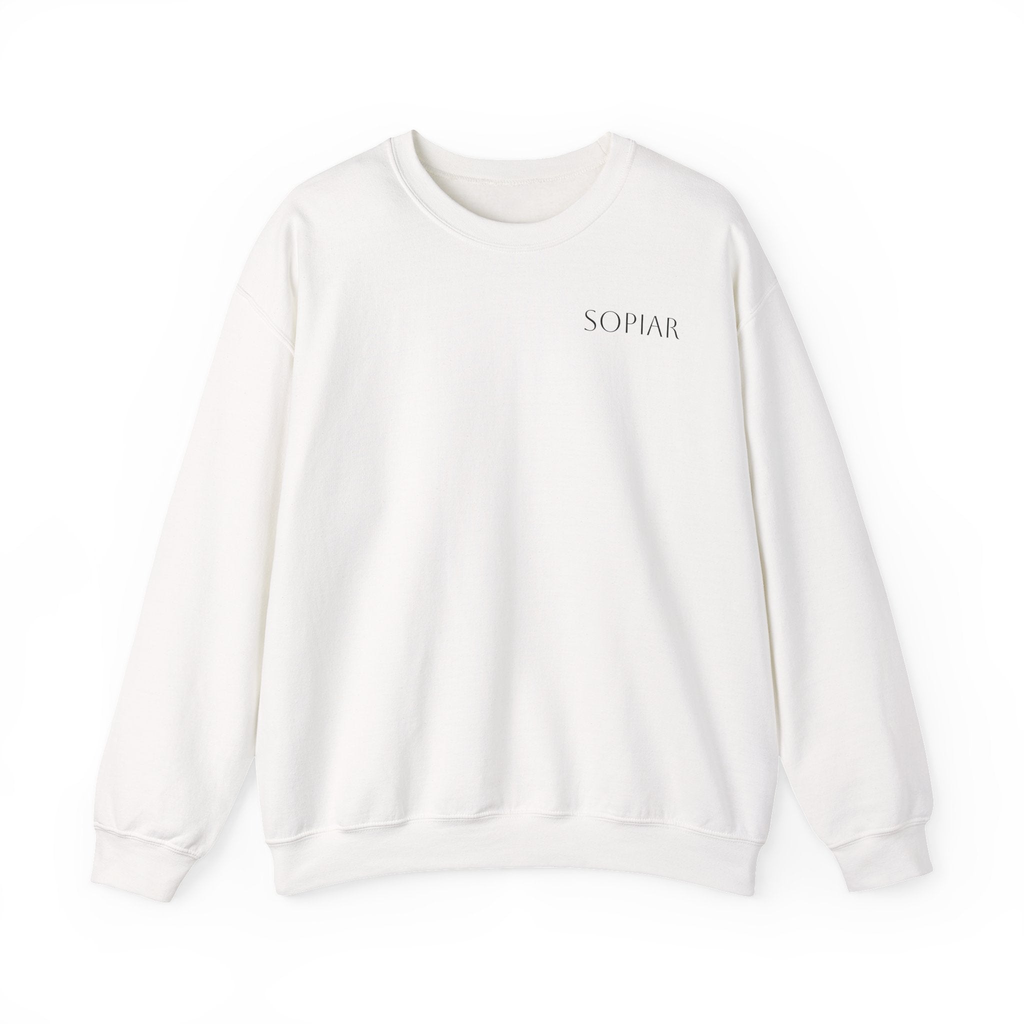 Minimal 'SOPIAR' Logo Crewneck Sweatshirt — Women's/Men's Casual White Pullover